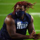 Nov 12, 2020; Nashville, Tennessee, USA; Tennessee Titans offensive tackle Isaiah Wilson (79) warms up before the game against the Indianapolis Colts at Nissan Stadium.